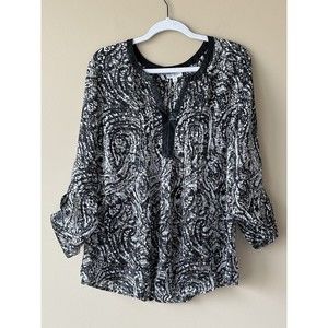 Daniel Rainn A Pea In The Pod Maternity Size L Long Sleeve With Roll Tab Blouse